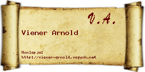 Viener Arnold névjegykártya